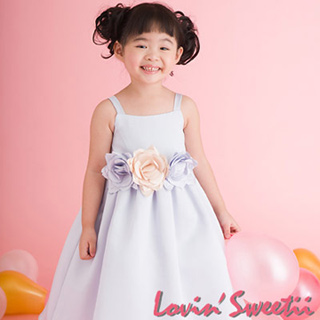 (Lovin Sweetii)俏麗小公主童洋裝~粉藍~限量款 (不含花飾)