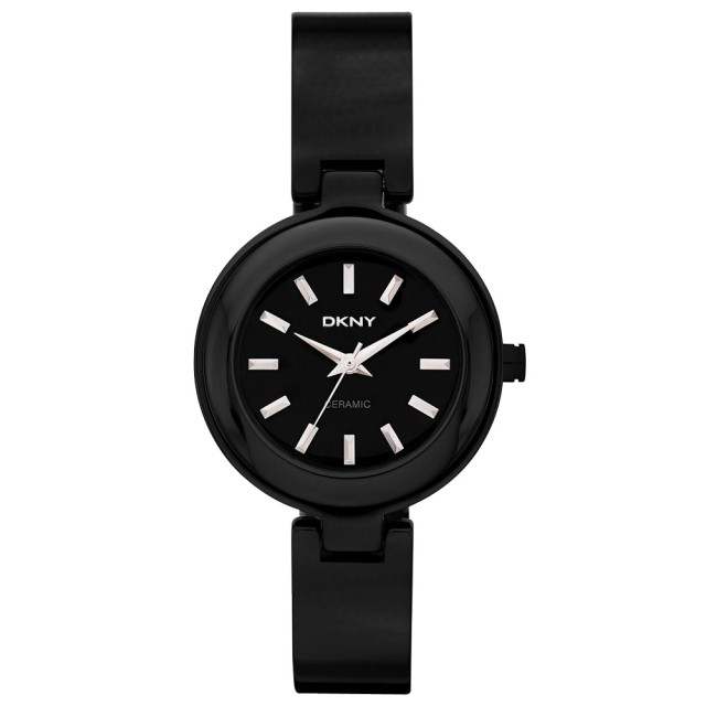 【DKNY】魅力潮流時尚陶瓷腕錶(黑 NY8549)