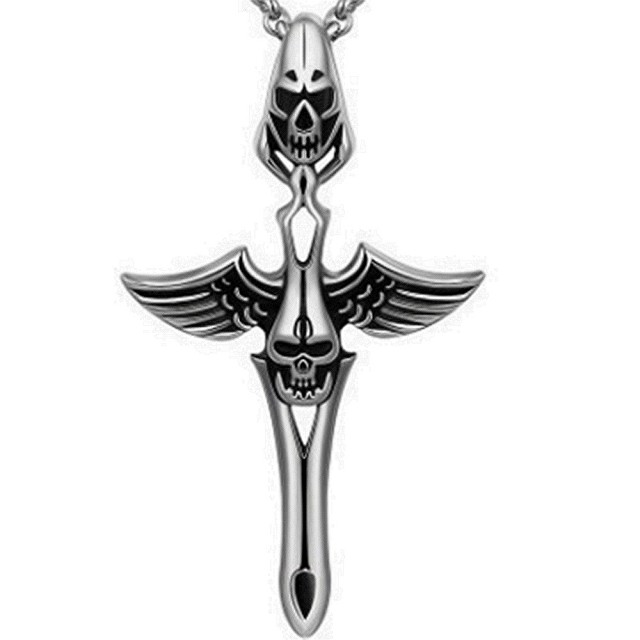 【米蘭精品】鈦鋼項鍊吊墜(歐美爆款骷髏十字架情人節生日禮物男配件73cm131) 【米蘭精品】鈦鋼項鍊吊墜(歐美爆款骷髏十字架情人節生日禮物男配件73cm131)