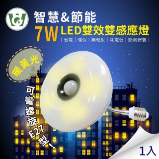 【U want】7W大照明LED 雙效雙感應燈(可彎螺旋型暖黃光)