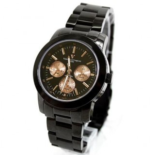 【范倫鐵諾˙古柏】Valentino真三眼設計手錶 時尚藍寶石鏡面