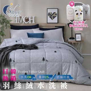 【ISHUR伊舒爾】日韓熱銷 雙人加厚羽絲絨被 3KG(水洗被 棉被 多款任選)