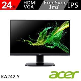 【Acer 宏碁】24型 IPS 廣視角 1ms 支援FreeSync 可壁掛 HDMI介面 護眼螢幕(KA242Y)