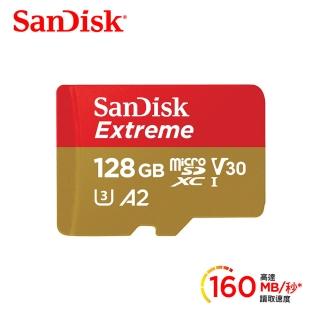 【SanDisk 晟碟】Extreme microSDXC UHS-I V30 A2 128GB 記憶卡 公司貨