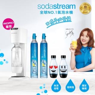 【MOMO獨家大全配】sodastream Genesis氣泡水機-白 (鋼瓶x2+1L專用水瓶x1+500ml專用水瓶X2)