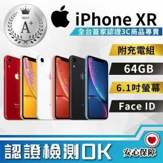 【Apple 蘋果】福利品 iPhone XR 6.1吋 64G智慧型手機(認證原廠公司貨 全機九成新)