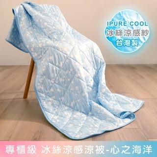 【Embrace 英柏絲】專櫃級 台灣製冰絲涼感 涼被 150x180cm SGS認證 冷氣薄被(兩色任選)