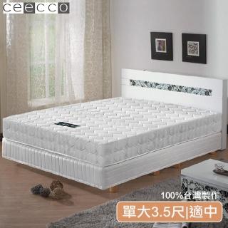 【CEECCO】米雪兒高彈力高碳鋼護背彈簧床墊(單人加大3.5尺)