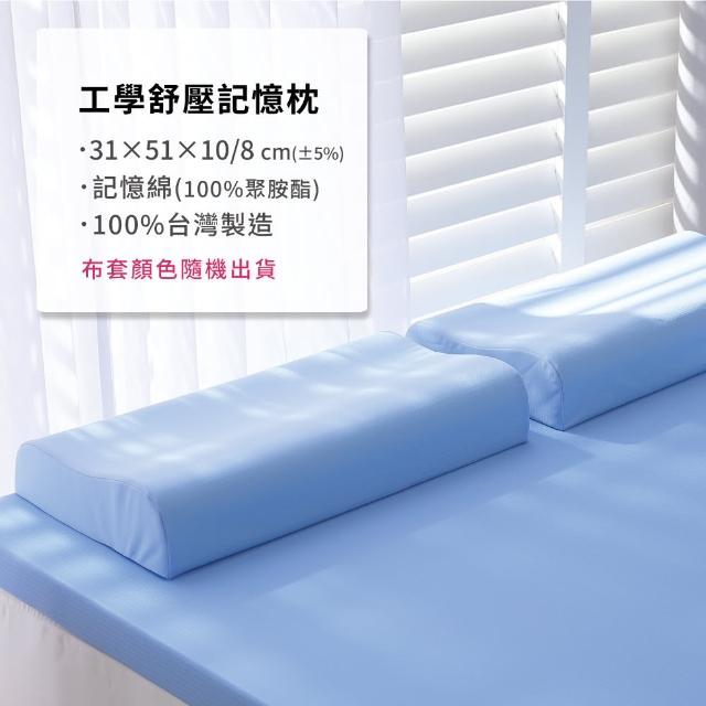 【House Door 好適家居】涼感布人體工學型記憶枕(10CM/買一送一)