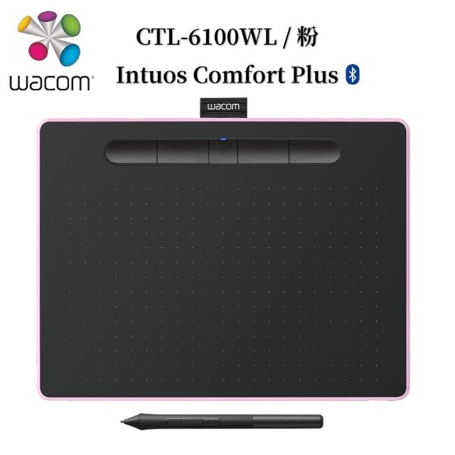 【Wacom】Intuos Comfort Plus Medium 藍牙繪圖板-莓果粉(CTL-6100WL/P0-C)