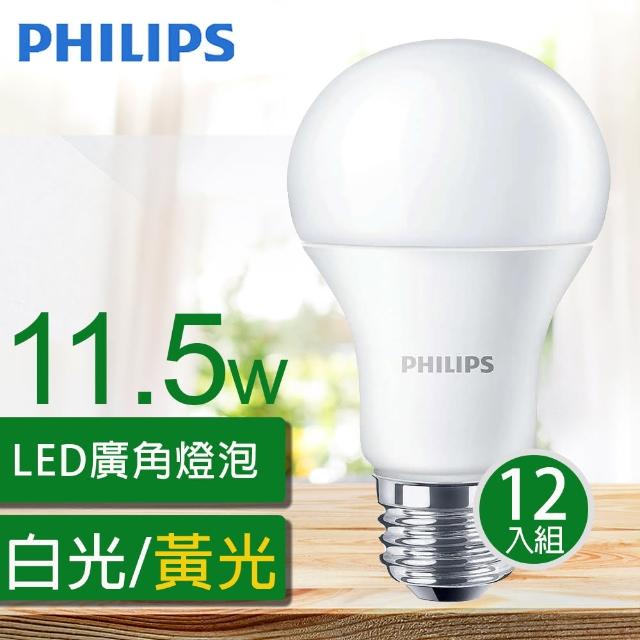 【Philips 飛利浦】舒視光LED廣角燈泡 11.5W 1200流明 全電壓(12入組)