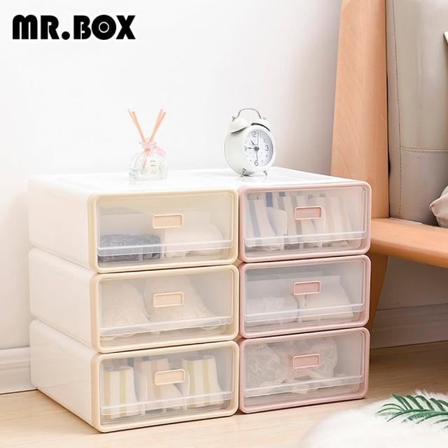 【Mr.box】日式抽屜式內衣小物收納整理盒收納箱(一組3入-兩色可選)