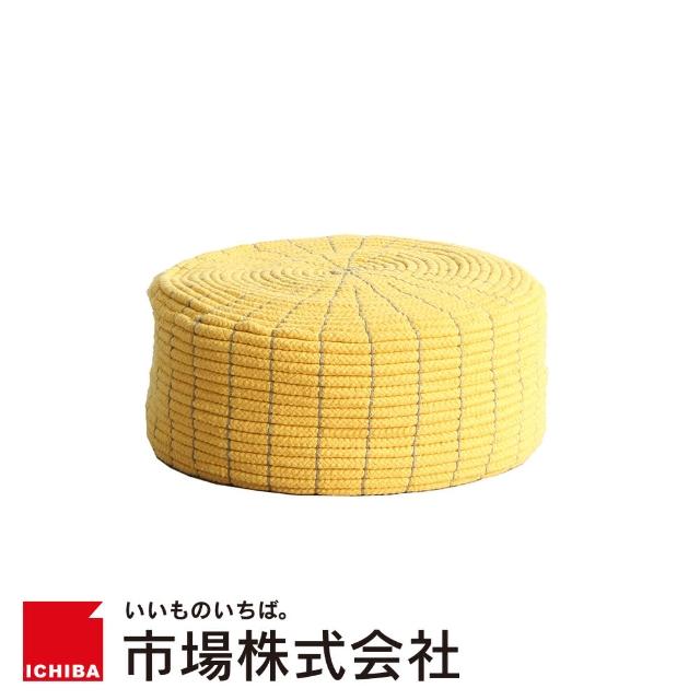 【日本 ICHIBA】ICHIBA 日本純棉麻繩小圓地板坐墊-黃(椅墊/背靠墊/矮凳/圓凳/和室坐墊)