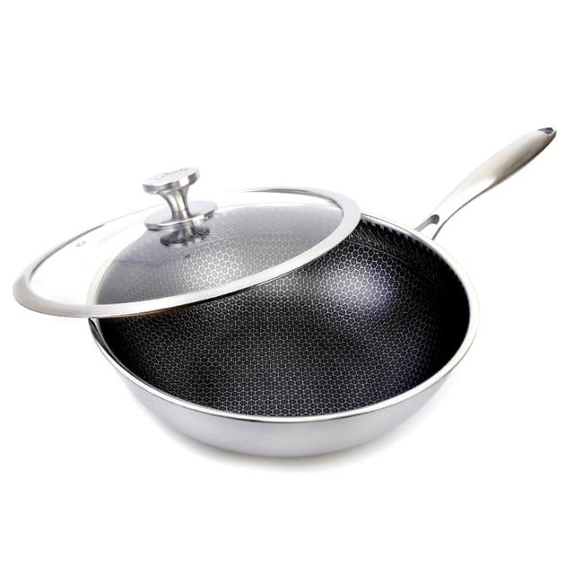 【MASIONS 美心】維多利亞Victoria 皇家316不鏽鋼鍋複合黑晶鍋 單柄炒鍋(32cm)