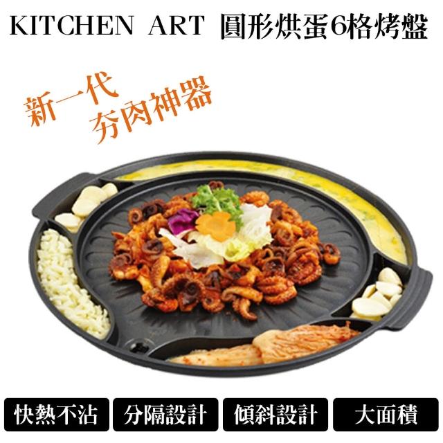 【KITCHEN ART】韓國製扇形斜紋油切不沾多格烤盤(40cm)