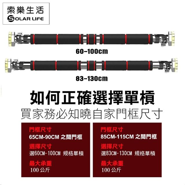 【索樂生活】門上單槓加固款83-130CM(室內門框家庭式單槓固定懸掛式單槓盪鞦韆單槓訓練燃燒脂肪)