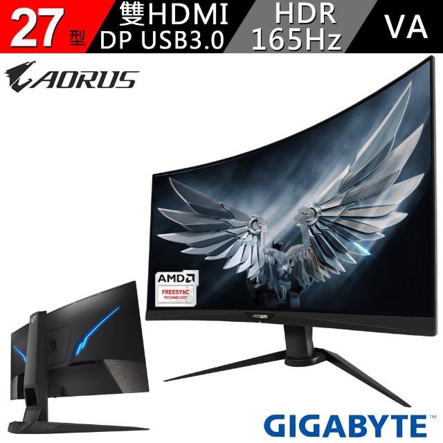 【GIGABYTE 技嘉】技嘉 AORUS 27型 1500R曲面電競螢幕(CV27F-AP)