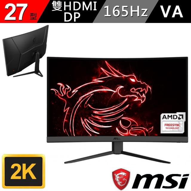 【MSI 微星】Optix G27CQ4 27型 WQHD電競曲面顯示器(165Hz / 1500R曲面)