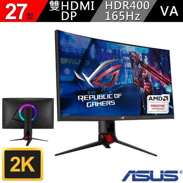 【ASUS 華碩】ROG Strix XG27WQ HDR 27吋 165Hz 曲面電競螢幕