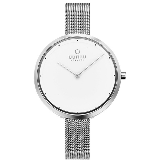 【OBAKU】首席極簡主義曲線腕錶-銀(V227LXCIMC)