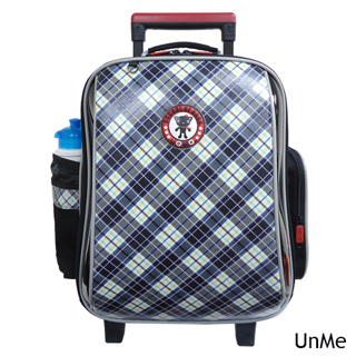 【UnMe】MIT高年級藍格風拉桿後背兩用書包(藍格/中高年級120CM以上適用)