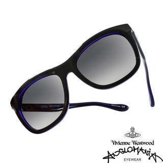 【Vivienne Westwood】ANGLO MANIA系列－英倫時尚經典LOGO太陽眼鏡(AN845-02－黑)