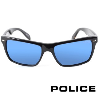 【POLICE】義大利利落簡約裝飾太陽眼鏡(藍-POS1721-700B)