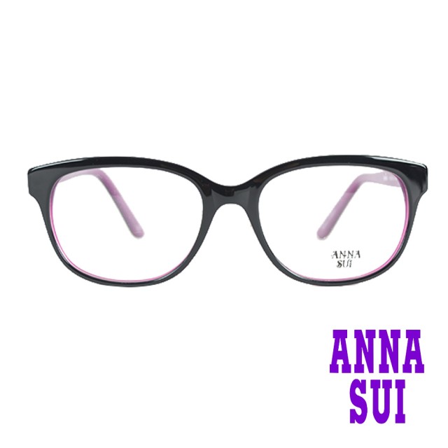 【ANNA SUI 安娜蘇】日系線條漫畫造型光學眼鏡-黑紫(AS568-007)