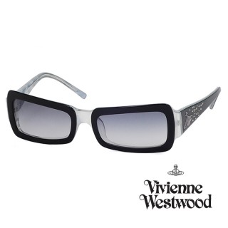 【Vivienne Westwood】英國精品時尚水鑽方框系列造型太陽眼鏡(VW59603-透白)