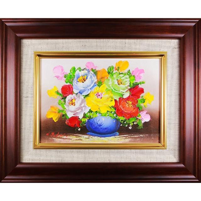 開運世家 大師手繪 花開富貴繁花盛開 人緣招財運風水畫 牡丹畫牡丹圖 含開光加持 Momo購物網