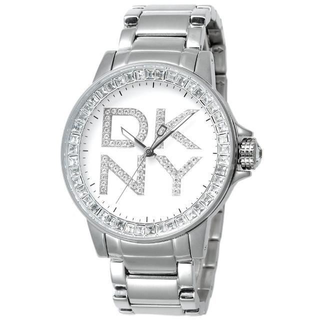 DKNY 閃亮誘惑晶鑽時尚腕錶-銀(NY4786)