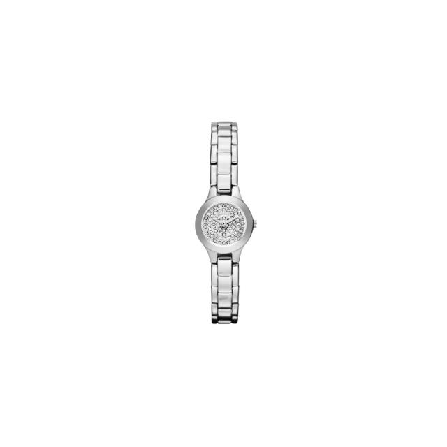 【DKNY】璀璨潮流細膩晶鑽腕錶(銀 NY8691)