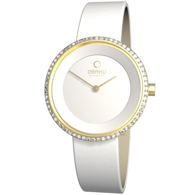 【OBAKU】雅悅媛式晶鑽時尚腕錶-白金(V146LGIRW1)