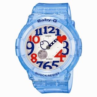 【CASIO】BABY-G 霓彩盛宴時尚運動腕錶(透明藍 BGA-131-2BDR)