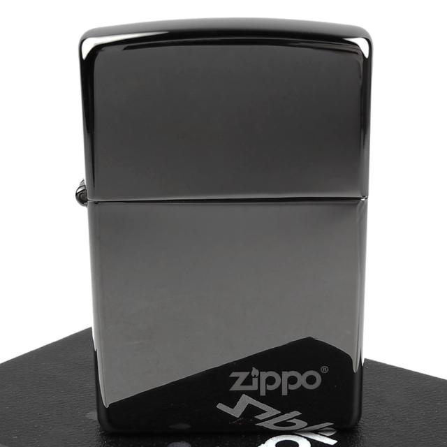 【ZIPPO】美系-LOGO字樣打火機-超質感Black ice黑冰色鏡面