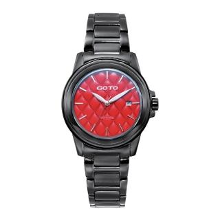 【GOTO】Rhombus時尚腕錶-IP黑x紅(GS9983L-33-541)