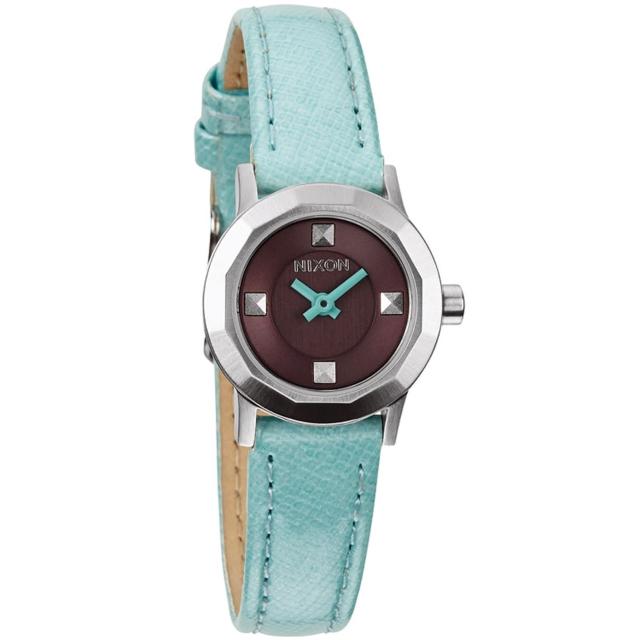 【NIXON】MINI B多角切割華麗時尚腕錶-水藍(A338302)
