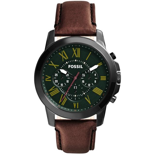 【FOSSIL】古典伯爵三環計時腕錶-綠(FS4939)