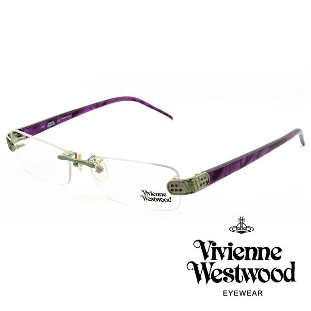 【Vivienne Westwood】英國薇薇安魏斯伍德★立體金屬標誌圓孔造型★光學眼鏡(紫色 VW111-03)