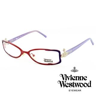 【Vivienne Westwood】英國薇薇安魏斯伍德★經典立體土星渲染金粉★光學眼鏡(紫+紅 VW113-03)