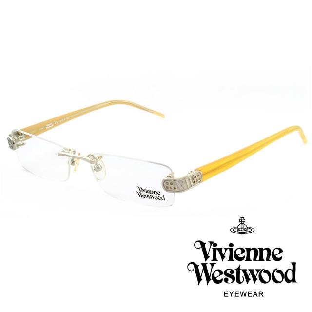 【Vivienne Westwood】英國薇薇安魏斯伍德★立體金屬標誌圓孔造型★光學眼鏡(黃色 VW111-02)