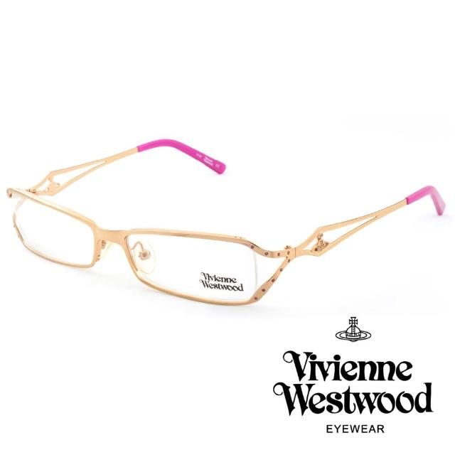 【Vivienne Westwood】英國薇薇安魏斯伍德★金屬浮雕土星造型★光學眼鏡(金+粉紅 VW107-03)