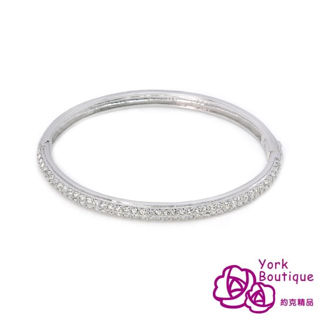 【約克精品】時尚施華洛元素晶鑽包銠金手環(SGS認證)