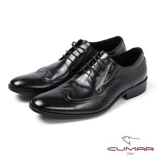 【CUMAR】CUMAR英式經典舒適雕花皮鞋(黑)