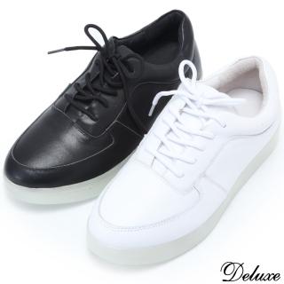 【Deluxe】LED炫光休閒鞋(附USB充電線 黑白二色)