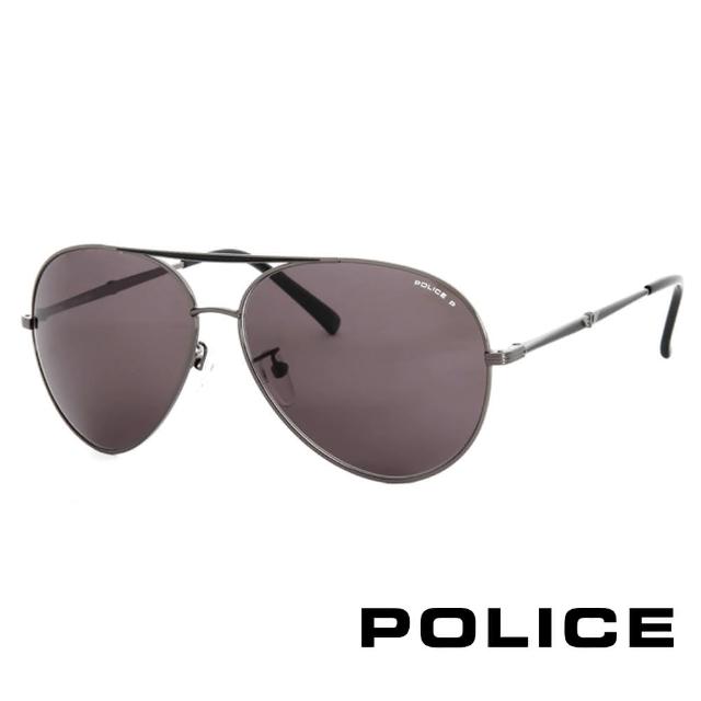 【POLICE】飛行員太陽眼鏡 金屬大框面時尚必備(古銅色 POS8585-584P)