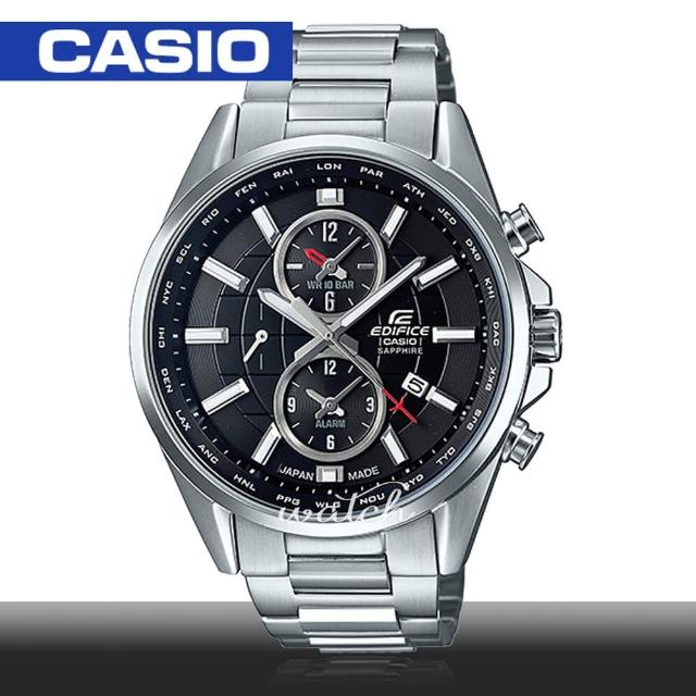 【CASIO 卡西歐 EDIFICE 系列】尊爵紳士錶款 藍寶石 低電量警告 不鏽鋼 石英男錶(EFB-302JD)