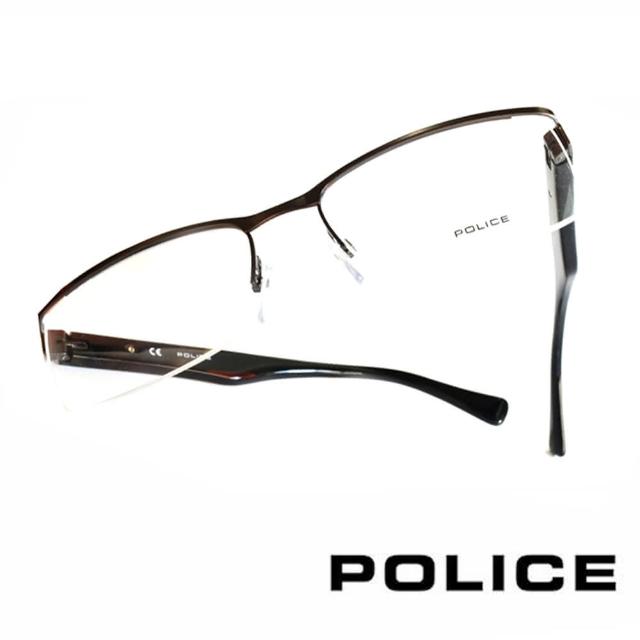 【POLICE】義大利警察都會款個性型男眼鏡(POV8718M0627 黑橘)