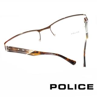 【POLICE】義大利警察都會款個性型男眼鏡(POV8718M0568 咖啡)