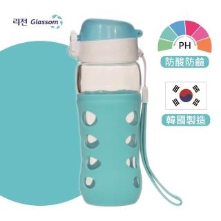 【GLASSOM】韓國POP防漏玻璃水瓶450ml(天空藍)